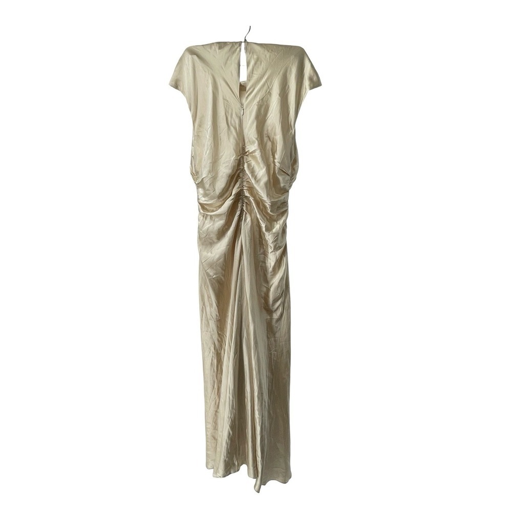 Reformation Dress Casette Silk Maxi Dress 12 Champagne NWT - Picture 2 of 5